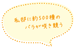 私邸に約500種のバラが咲き競う