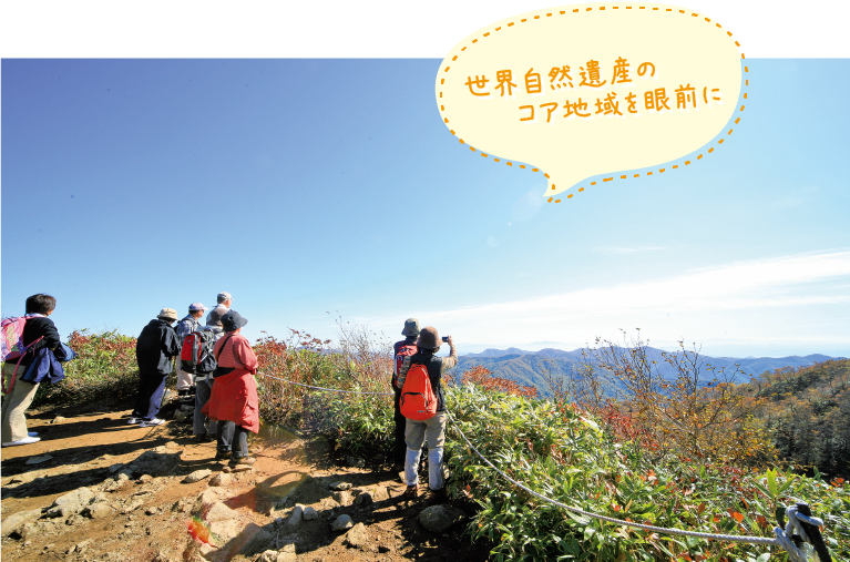 世界自然遺産のコア地域を眼前に