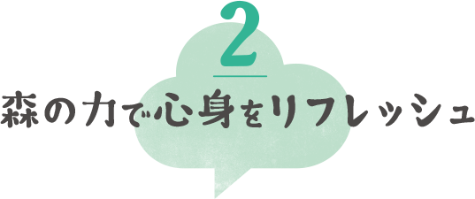 森の力で心身をリフレッシュ